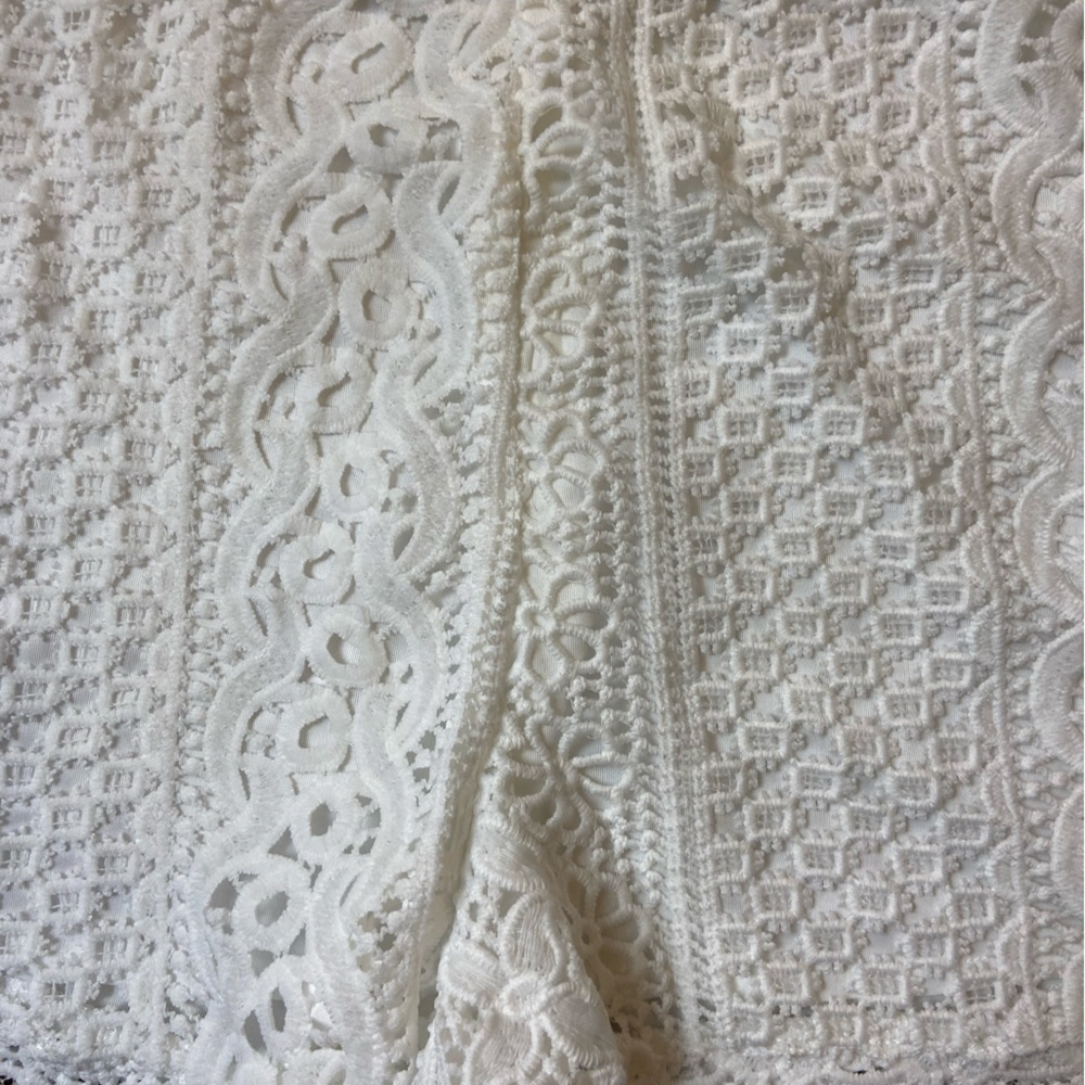 White Embroidered Lined Shorts - Picture 4 of 10